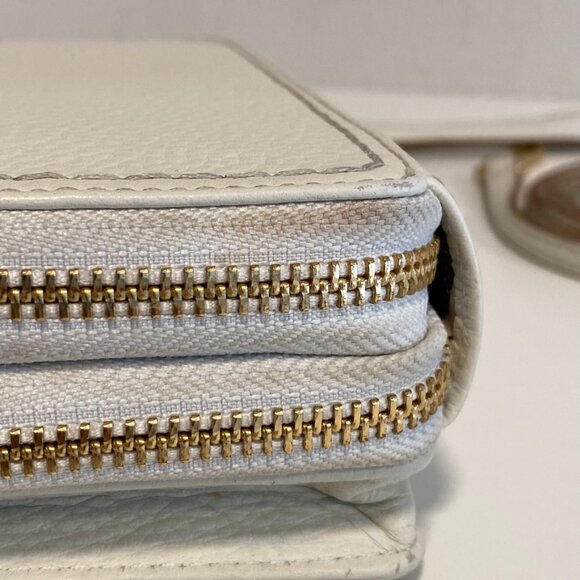 VERA BRADLEY  "Mallory"  White Leather All-In-One RFID Crossbody Bag Or Wristlet - Picture 5 of 14